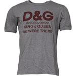 Dolce & Gabbana Gray Logo Print Cotton Crew Neck Men T-shirt TSH90000-46