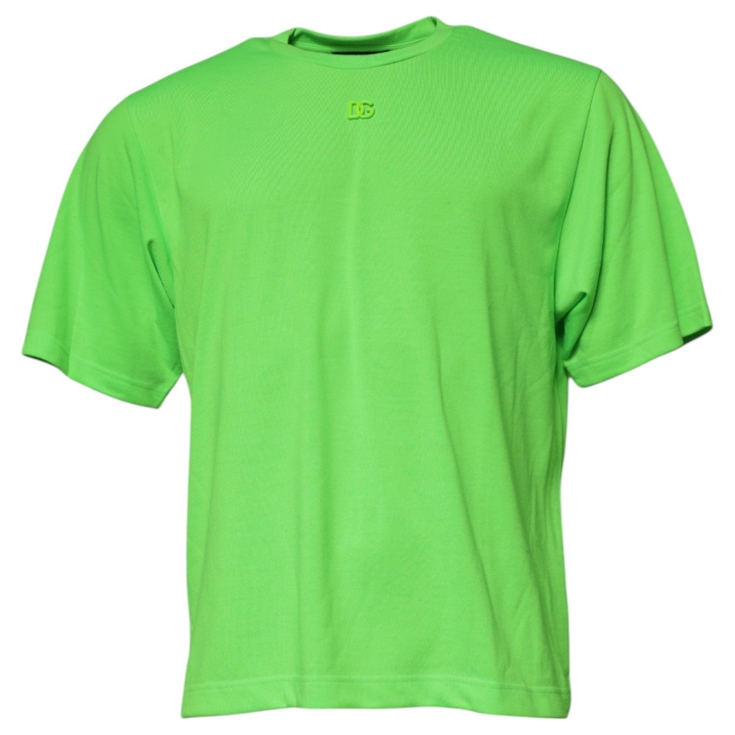 Dolce & Gabbana Green Logo Polyester Crew Neck T-shirt