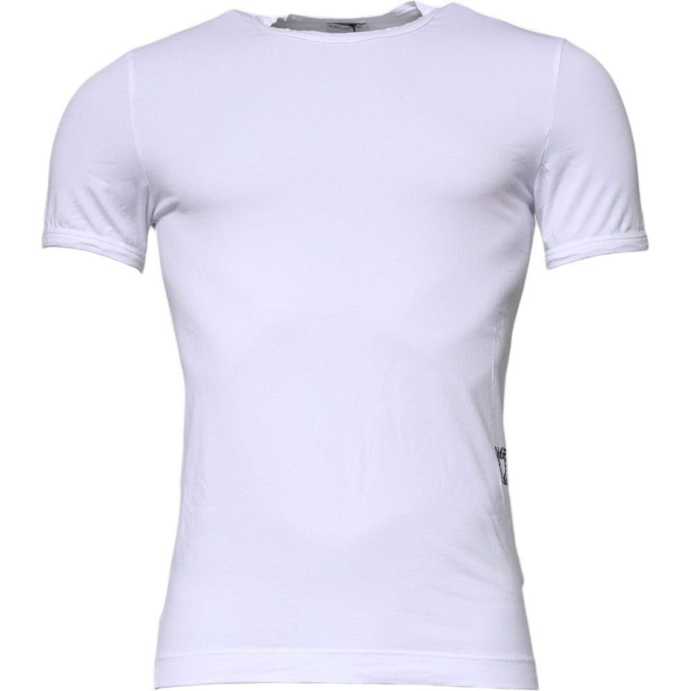Dolce & Gabbana White Cotton Stretch Crewneck Underwear T-shirt TSH878517-3