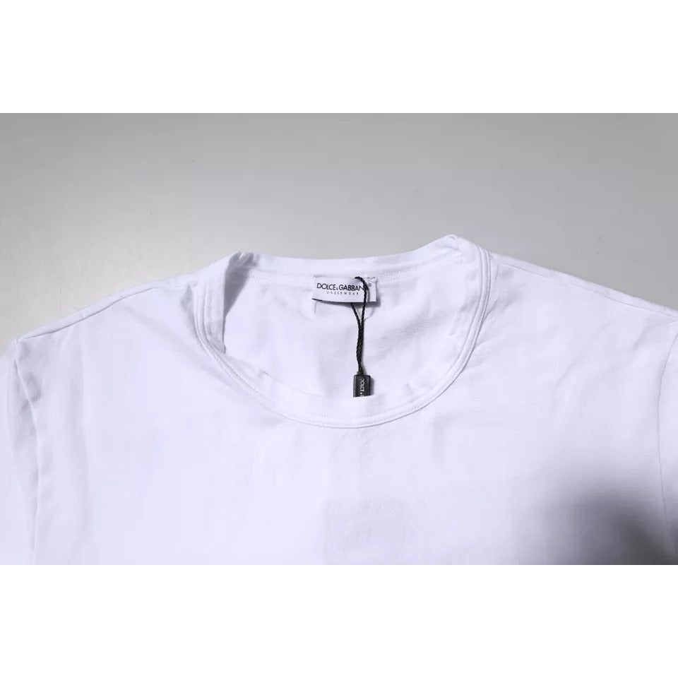 Dolce & Gabbana White Cotton Stretch Crewneck Underwear T-shirt TSH878517-3