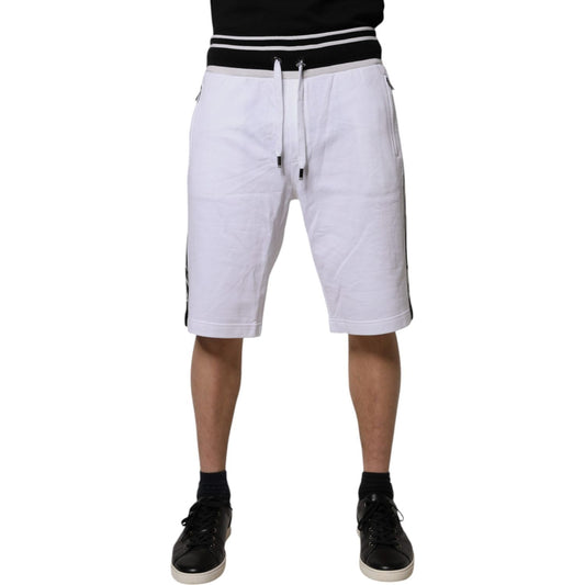 Dolce & Gabbana White Stripe Cotton DG King Bermuda Shorts PAN76021-44