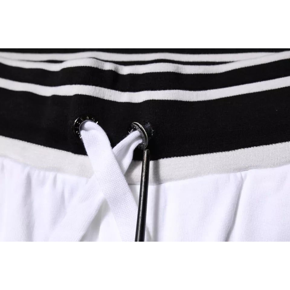 Dolce & Gabbana White Stripe Cotton DG King Bermuda Shorts PAN76021-44