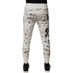 Dolce & Gabbana White Printed Cotton Jogger Sweatpants Pants PAN76026-46