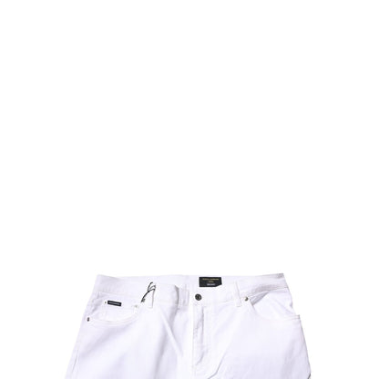 Dolce & Gabbana White Cotton Stretch Skinny Men Denim Jeans