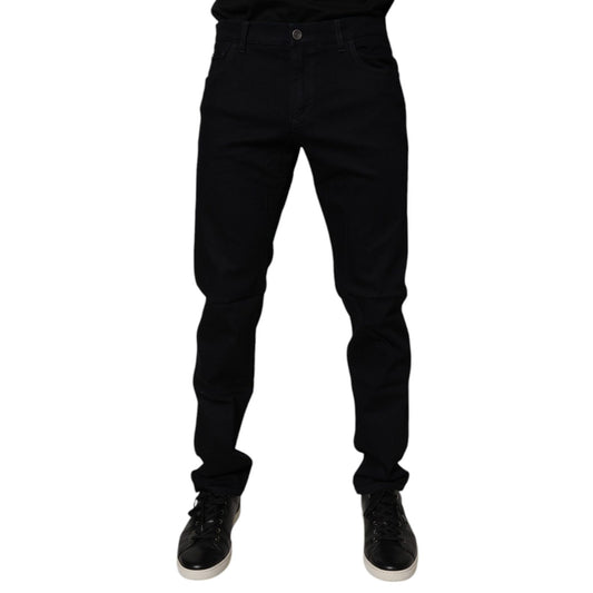 Dolce & Gabbana Black Cotton Stretch Slim Fit Men Denim Jeans