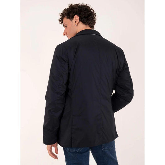 People Of Shibuya Blue Polyester Jacket PE-1022-IT46 | S