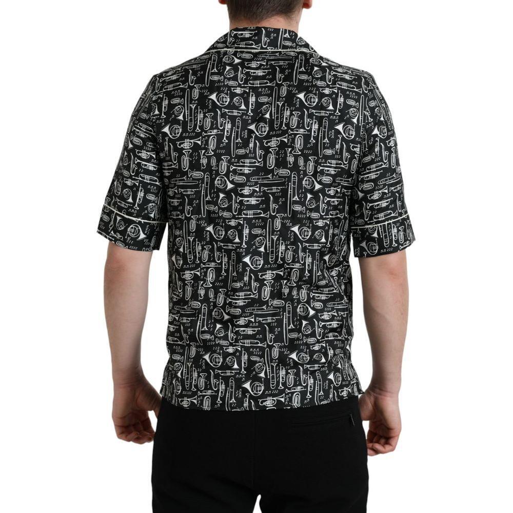 Dolce & Gabbana Black Silk T-Shirt DO-1025-40