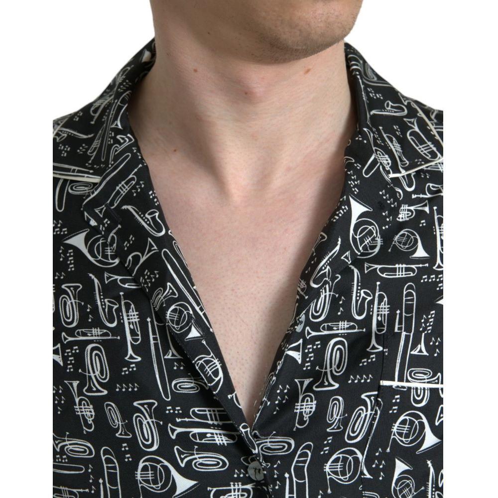 Dolce & Gabbana Black Silk T-Shirt DO-1025-40