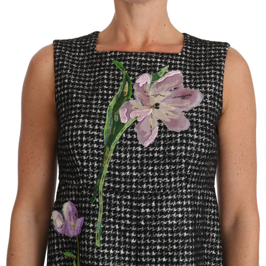 Dolce & Gabbana Gray Tulip Embroidered A-Line Shift Dress DR1491-42