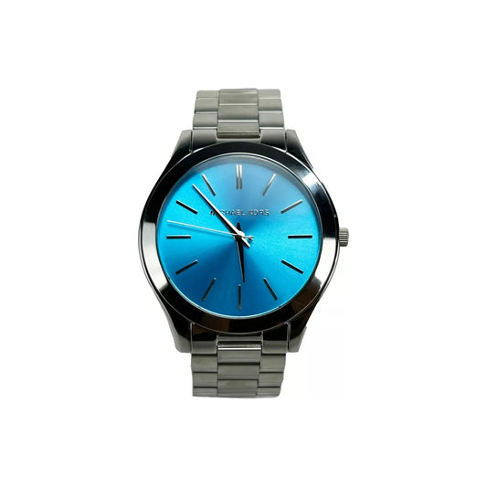 Michael Kors Slim Runway Stainless Steel Watch Blue Silver MK3292