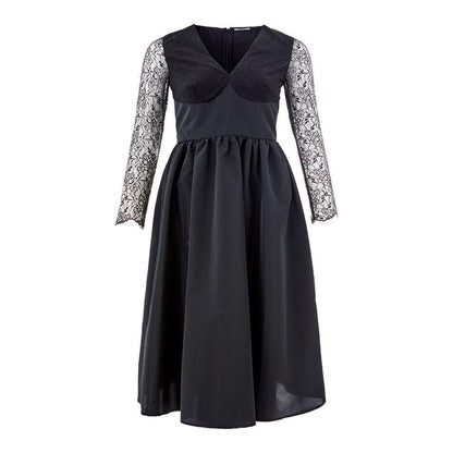 Lardini Elegant Black Polyester Dress