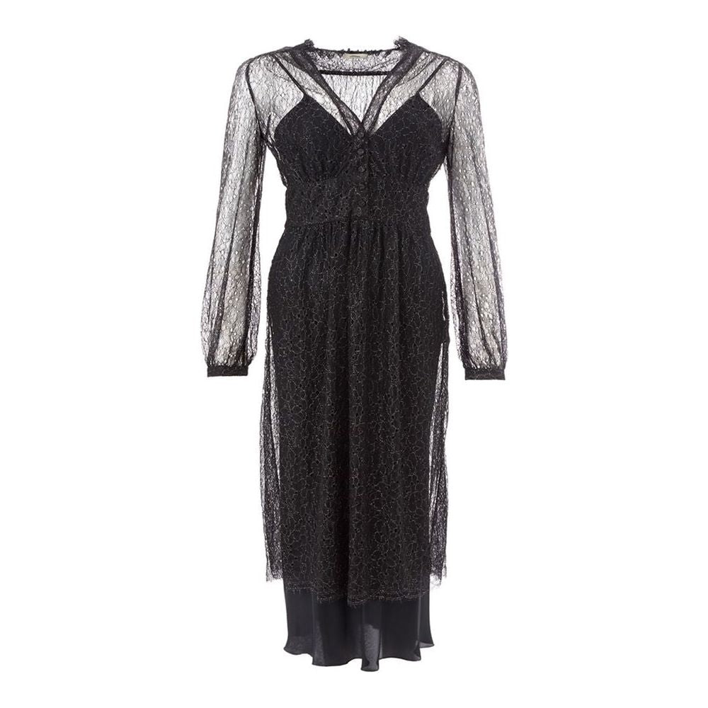 Lardini Elegant Black Nylon Dress