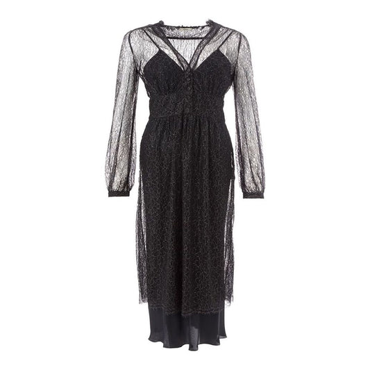 Lardini Elegant Black Nylon Dress