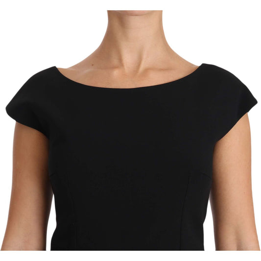 Dolce & Gabbana Black Stretch Fit Flare Gown Maxi DR1599-36