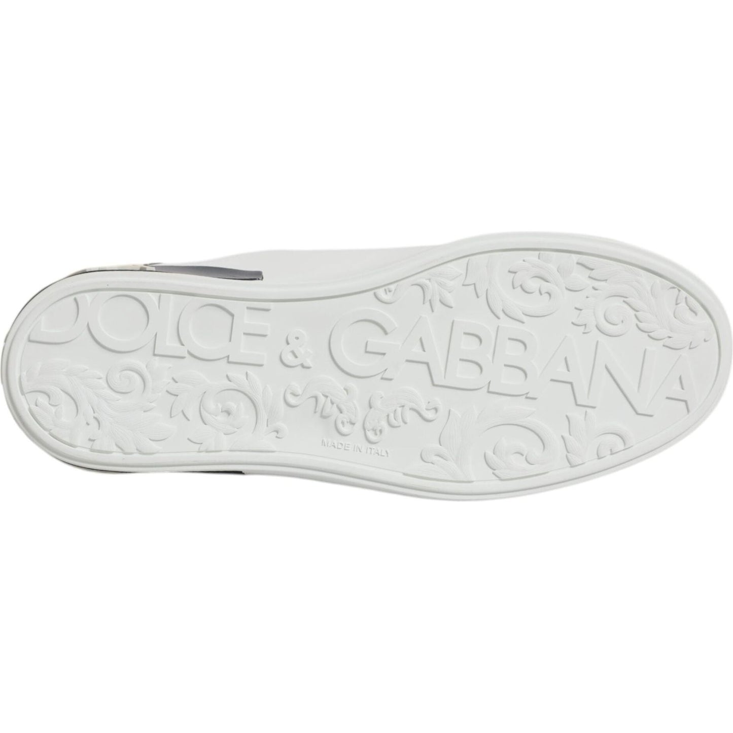 Dolce & Gabbana White Black Leather Portofino Sneaker Shoes MV7037-41.5