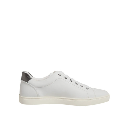 Dolce & Gabbana White Leather Heart Embellished Sneakers Shoes MV7039#2-43