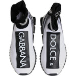 Dolce & Gabbana White Black Sorrento Socks Sneakers Shoes LA12445-36