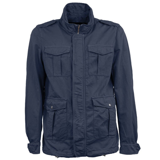 Herno Blue Cotton Jacket HE-14935-IT48 | M