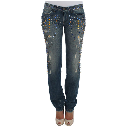 Dolce & Gabbana Crystal Embellished GIRLY Slim Fit Jeans SIG19332-1