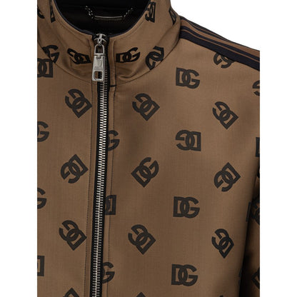Dolce & Gabbana Bronze Polyester Shell Jacket
