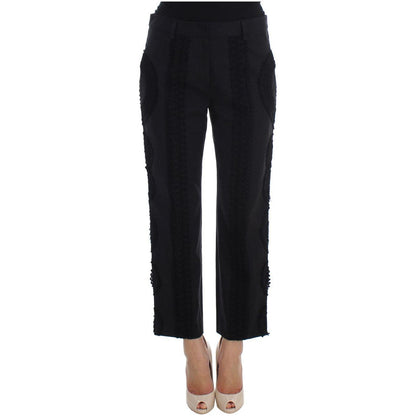 Dolce & Gabbana Black Cotton Stretch Torero Capris Pants