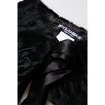 Dolce & Gabbana Black Lamb Fur Women Neck Warmer Winter Scarf MS7125-40