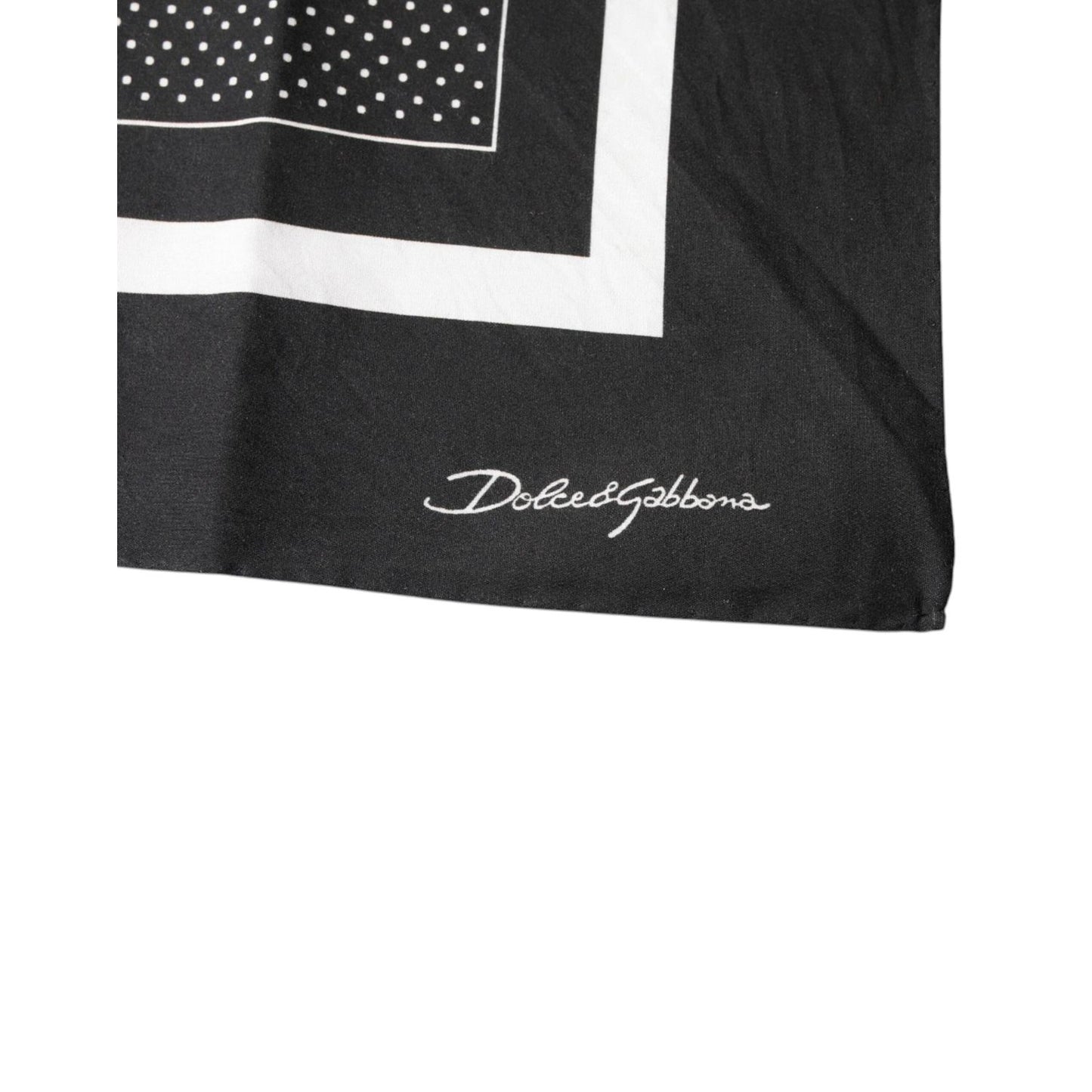 Dolce & Gabbana Black Polka Dots Cotton Handkerchief Scarf MS7230