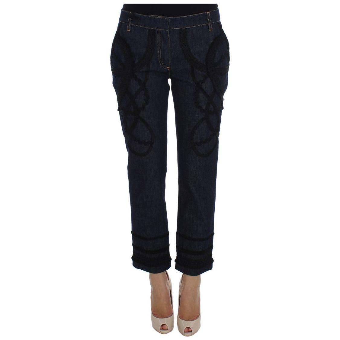 Dolce & Gabbana Blue Denim Cotton CAPRI Torero Jeans