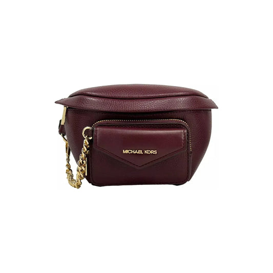 Michael Kors Leather Maise 2 in 1 Fanny Waist Pack Bag Maroon 81888