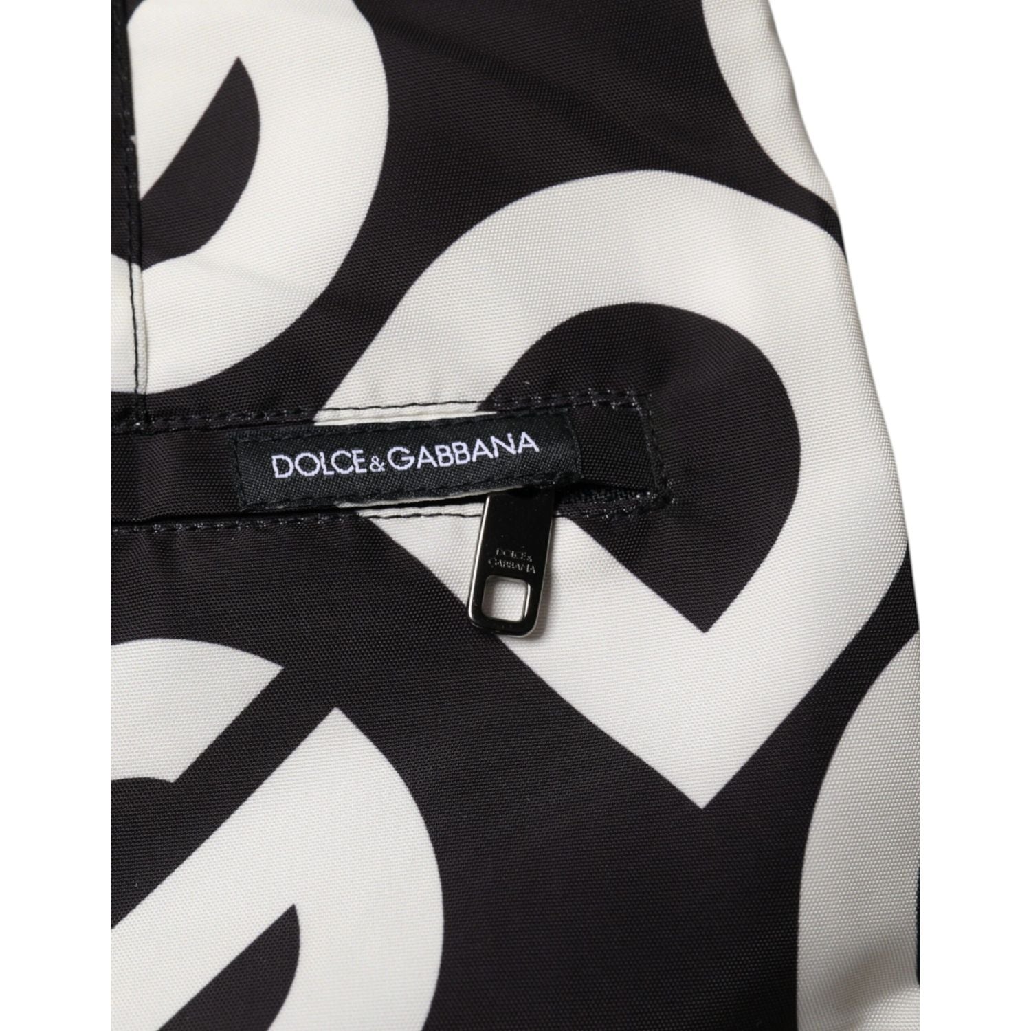 Dolce & Gabbana Black White Logo Beachwear Shorts Swimwear