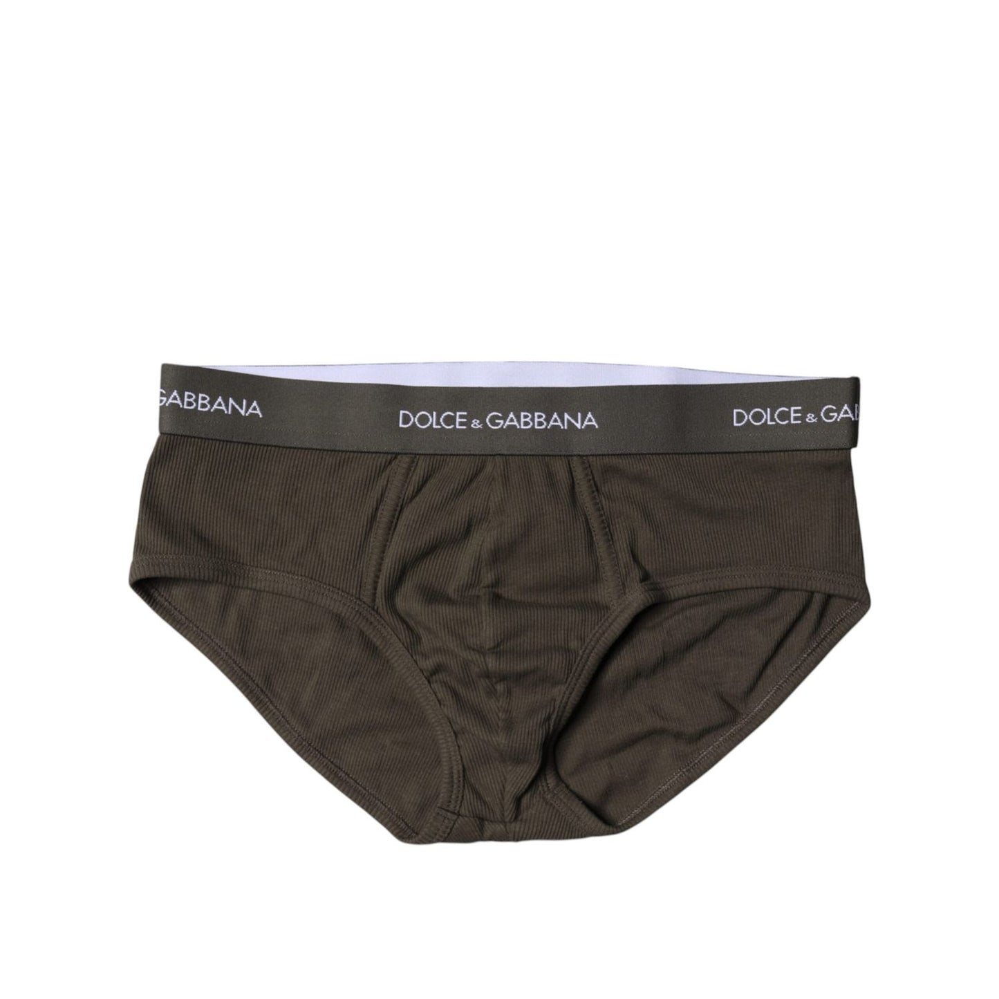 Dolce & Gabbana Gray Cotton Men Mid Slip Brief Underwear