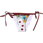 Dolce & Gabbana White Floral Print Swimsuit Bikini Bottom Swimwear BIK1943-2