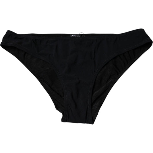 Dolce & Gabbana Black Nylon Stretch Mid Waist Panty Underwear BIK1947-1