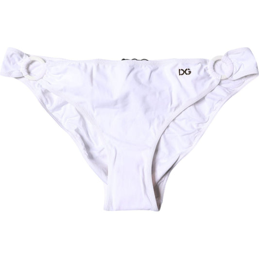 Dolce & Gabbana White Nylon Beachwear Bikini Bottom Swimwear BIK1949-4
