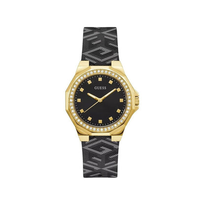 Guess Black Leather Dress Watch