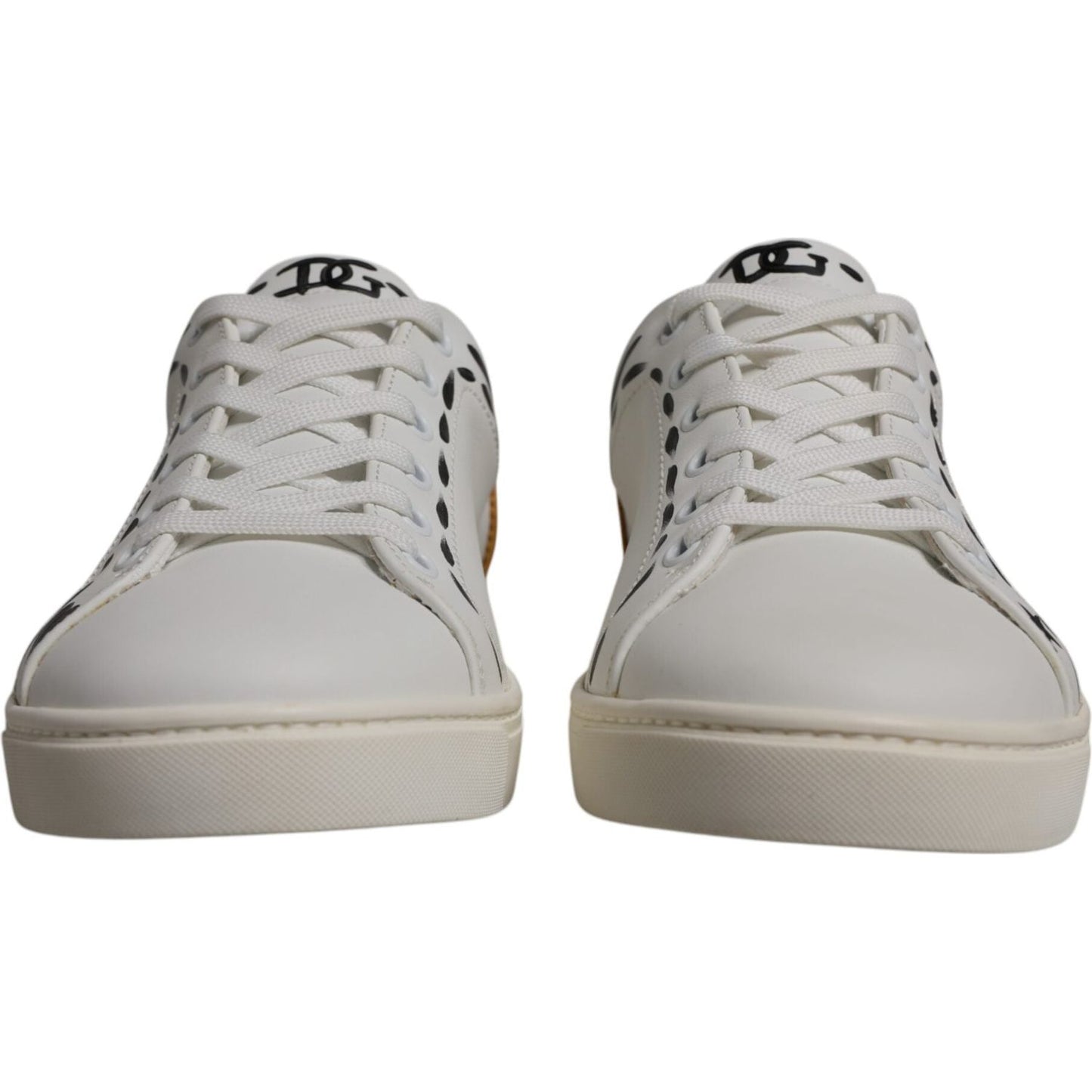 Dolce & Gabbana White Suede Leather Low Top Sneakers Shoes MV7177-39