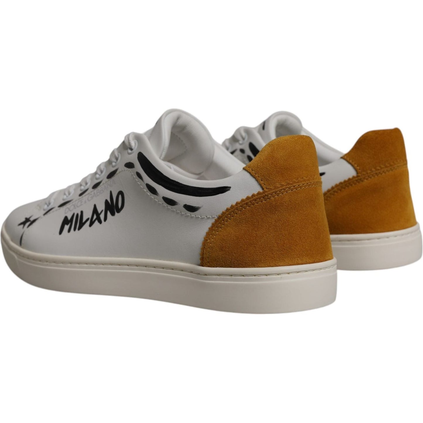 Dolce & Gabbana White Suede Leather Low Top Sneakers Shoes MV7177-39
