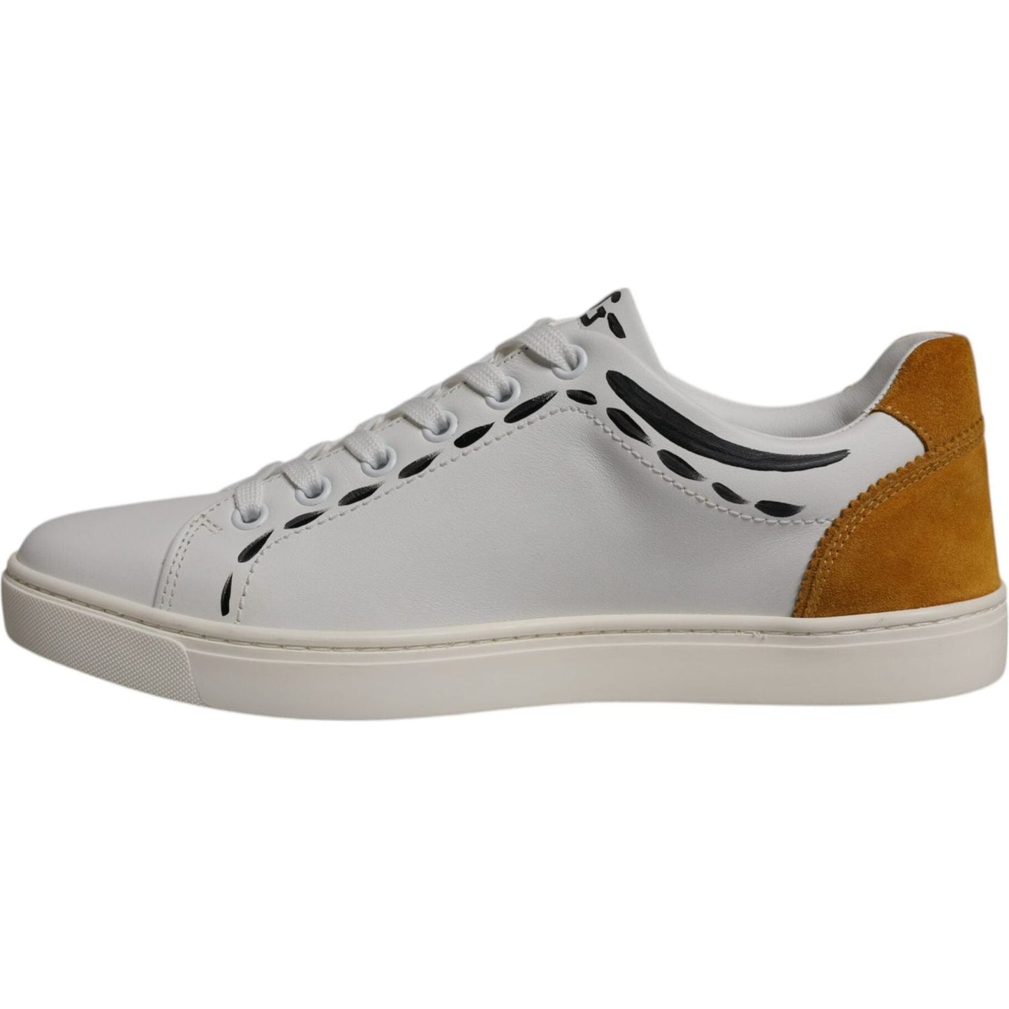 Dolce & Gabbana White Suede Leather Low Top Sneakers Shoes MV7177-39