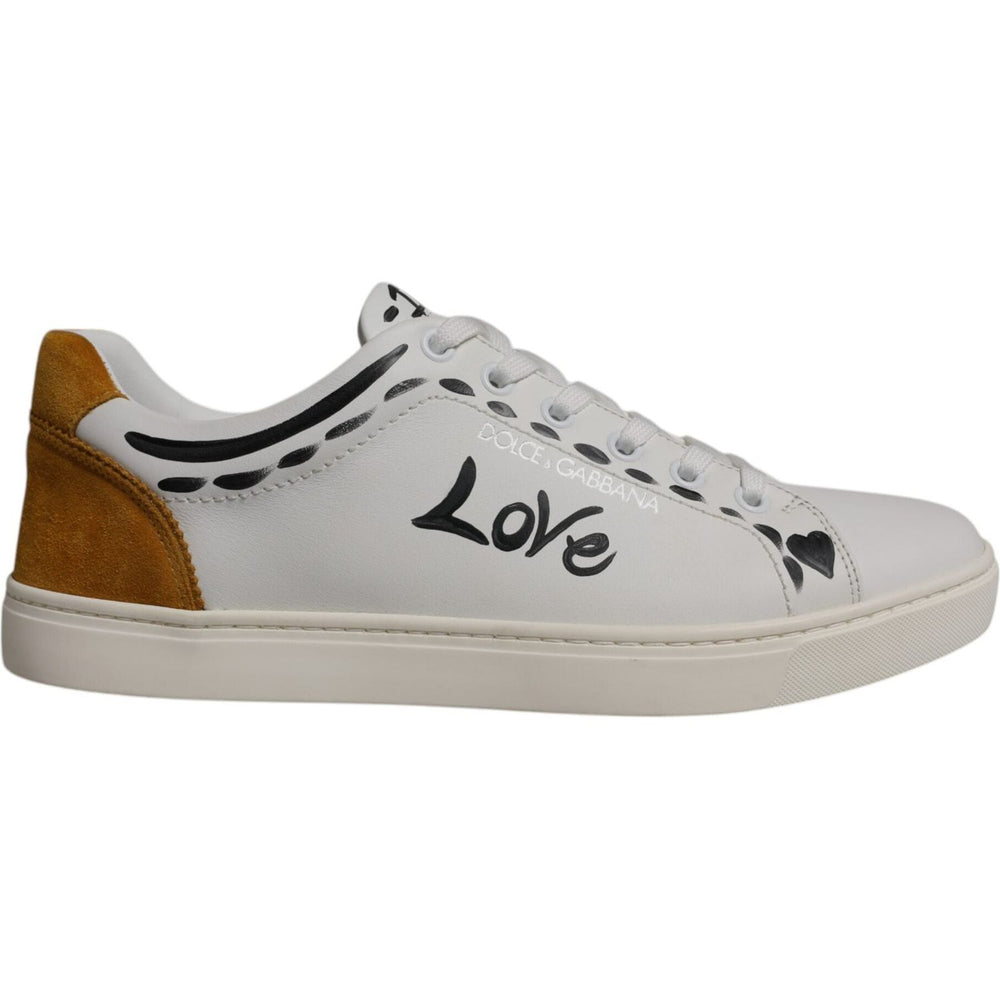 Dolce & Gabbana White Suede Leather Low Top Sneakers Shoes MV7177-39