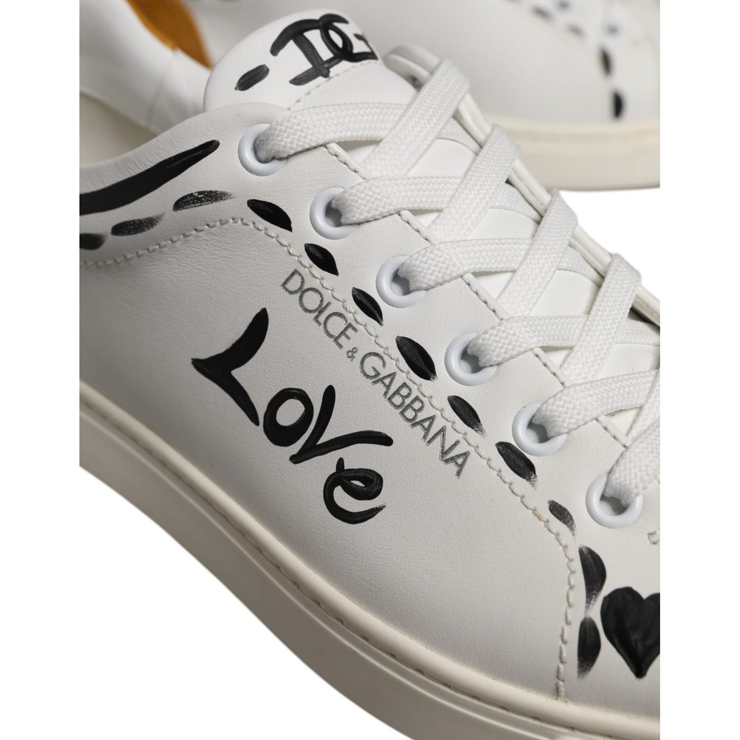 Dolce & Gabbana White Suede Leather Low Top Sneakers Shoes MV7177-39
