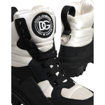 Dolce & Gabbana Black White Padded Mid Calf Lace Up Boots Shoes LA12537-39