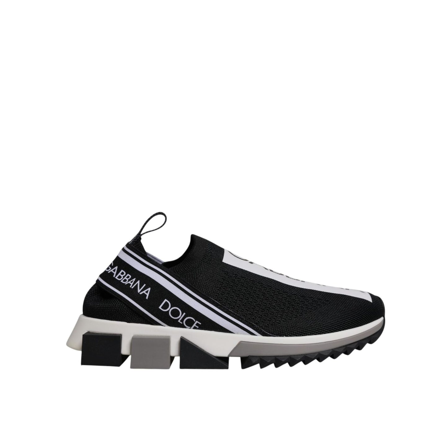 Dolce & Gabbana Black White Slip On Sorrento Sneakers Shoes