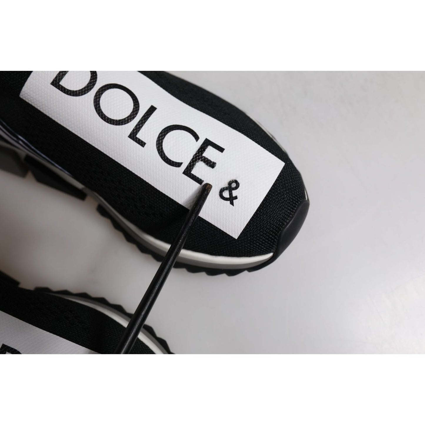 Dolce & Gabbana Black White Slip On Sorrento Sneakers Shoes