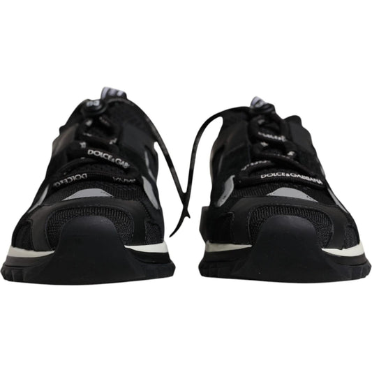 Dolce & Gabbana Black Mesh Sorrento Trekking Sneakers Shoes LA12535-39.5