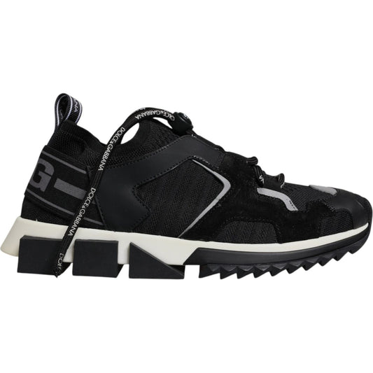 Dolce & Gabbana Black Mesh Sorrento Trekking Sneakers Shoes LA12535-39.5