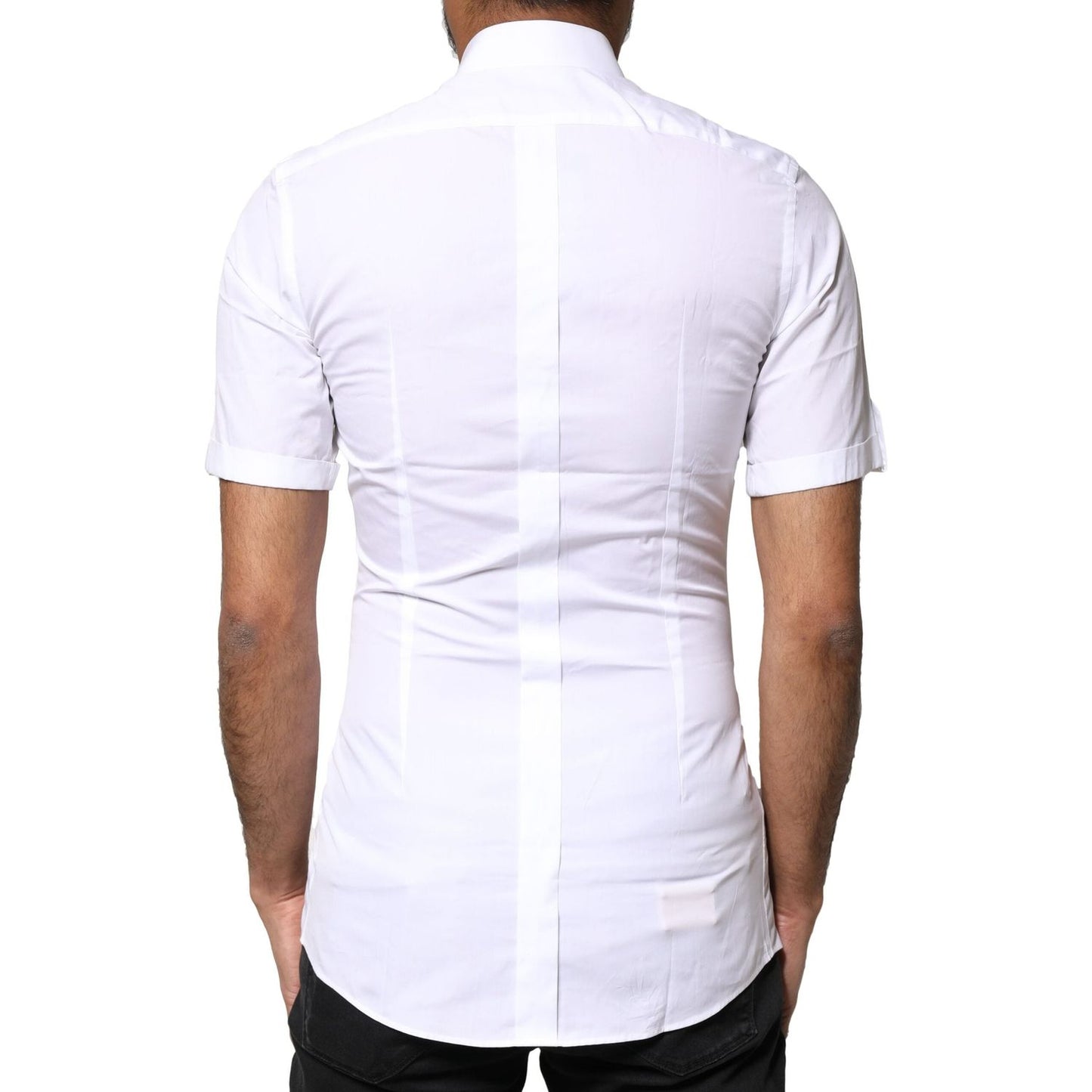 Dolce & Gabbana White GOLD Button Down Casual Men Polo Shirt TSH878534-37