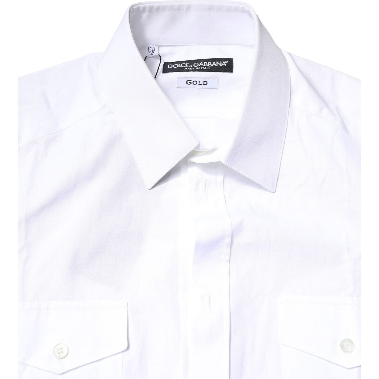 Dolce & Gabbana White GOLD Button Down Casual Men Polo Shirt TSH878534-37