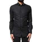 Dolce & Gabbana Black Love Embroidery GOLD Formal Dress Shirt TSH83810-37