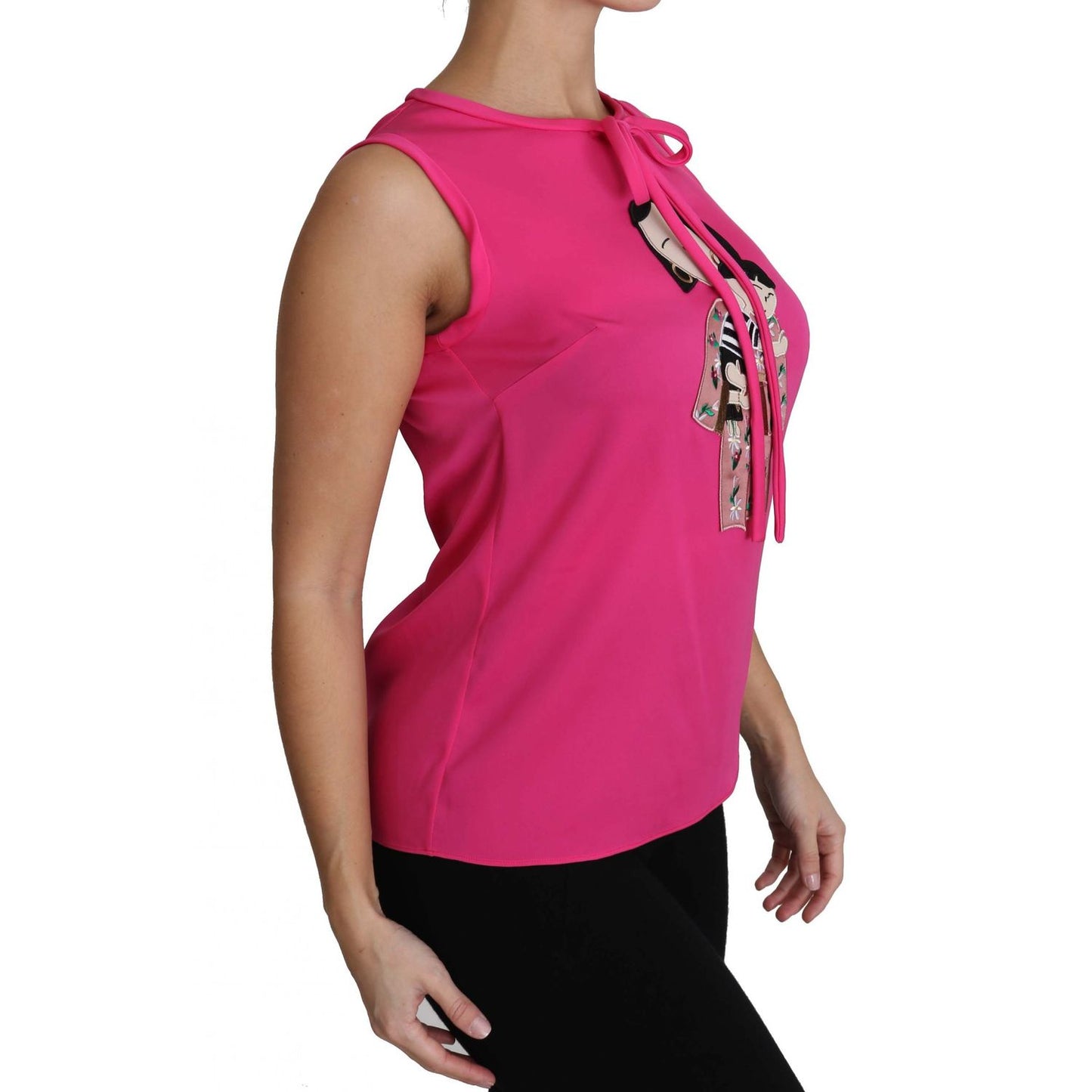 Dolce & Gabbana Pink Family Silk Tank Mama Blouse Top Shirt