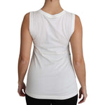 Dolce & Gabbana White Cotton #dgfamily Sleeveless Shirt Tank Top TSH3162-36